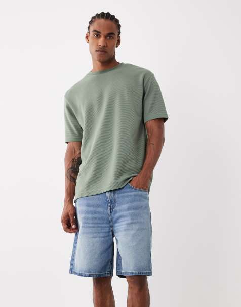 ASOS DESIGN - Mellemlange jorts i forvasket lyseblå - view 1