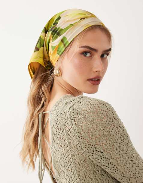 ASOS DESIGN - Mellemstort hovedtørklæde med blomstermønster - view 1