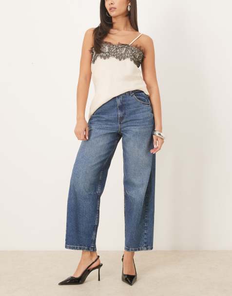 ASOS DESIGN - Mellemvaskede ankellange jeans med justerbar talje - view 1