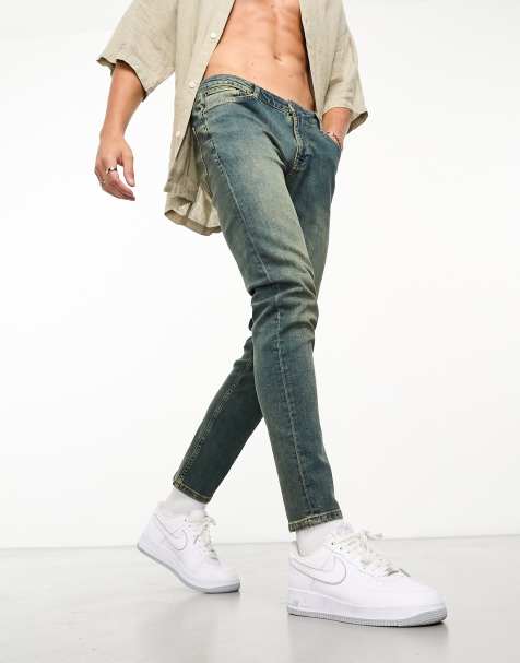 ASOS DESIGN - Mellemvaskede blå skinny-jeans i Y2k - view 1