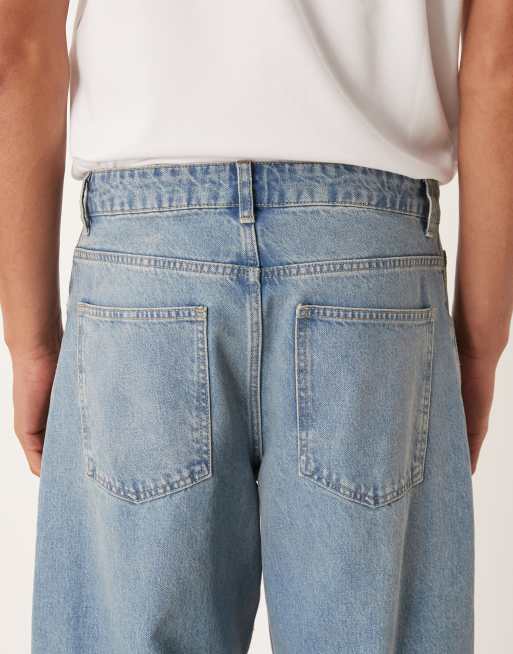 ASOS DESIGN - Mellemvaskede løstsiddende lige jeans med snavsede detaljer, 4 af 5