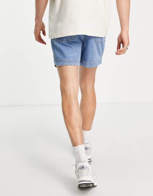 ASOS DESIGN - Mellemvaskede skinny denimshorts med almindelig længde og elastisk talje, 4 af 4
