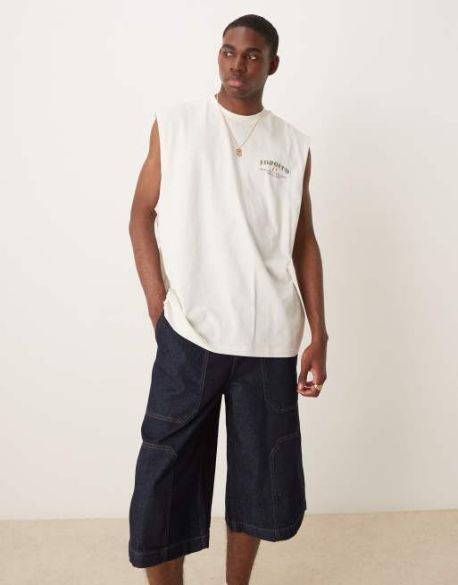 ASOS DESIGN - Mellemvasket blå jorts i denim i længere længde, 2 af 5