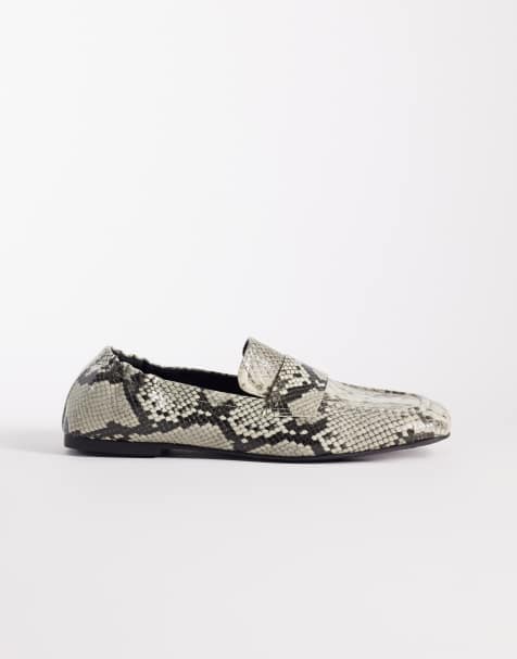 ASOS DESIGN – Melody – Ormskinnsmönstrade, mjuka loafers med fyrkantig tå - view 1