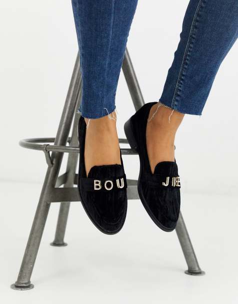 ASOS DESIGN – Melody – Verzierte, flache Schuhe in Schwarz