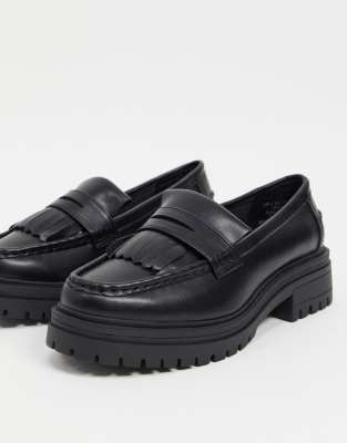 Asos Design Wide Fit Melon Chunky Loafers In Black | ModeSens