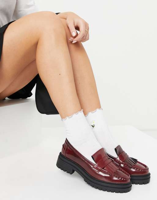 Asos store burgundy loafers