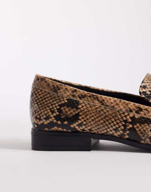 ASOS DESIGN Melva clean round toe loafers in snake, 4 of 4