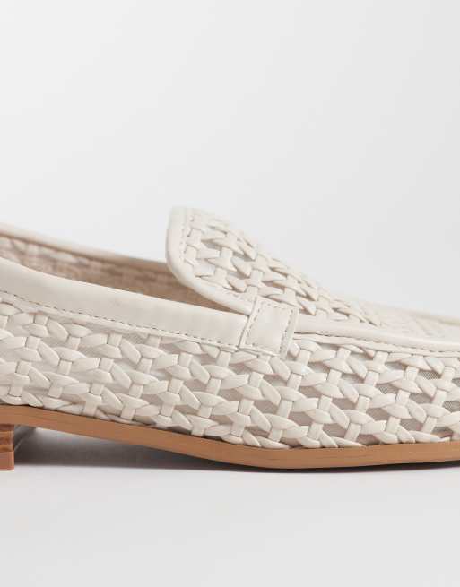 ASOS DESIGN - Melva - Effen geweven loafers met ronde neus in gebroken wit, 2 van 4