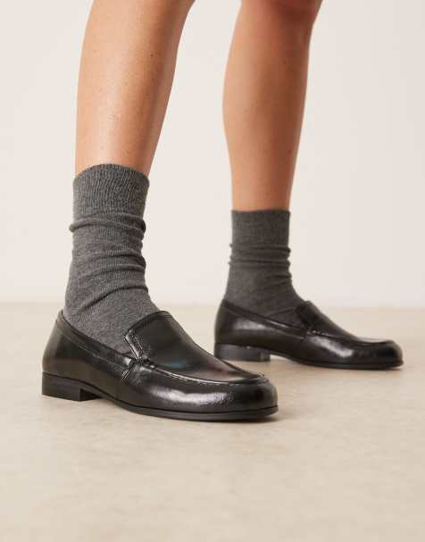 ASOS DESIGN - Melva - Minimalisitsche loafers met ronde neus in zwart - view 1