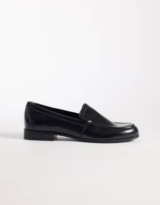 ASOS DESIGN - Melva - Mocassins épurés à bout rond - Noir