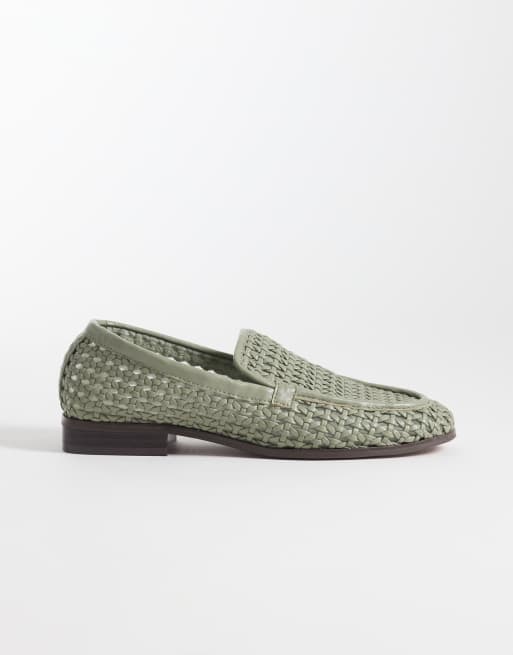 ASOS DESIGN – Melva – Pistagegröna, vävda loafers med rund tå och stilren design