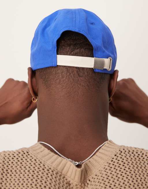 ASOS DESIGN members graphic cap in blue and ecru | ASOS