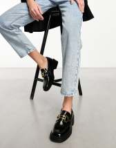 ASOS DESIGN Mermaid chunky fisherman shoes in black