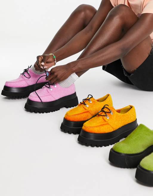 ASOS DESIGN – Memphis – Różowe sznurowane płaskie buty na grubej podeszwie, 4 z 4