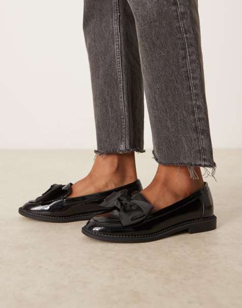 ASOS DESIGN – Memphis – Svarta platta skor med rosett - view 1