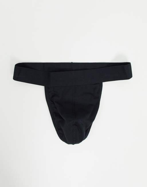 ASOS men black cotton stretch G-string Thong underwear size M L XL