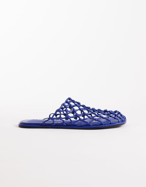 ASOS DESIGN – Mercy – Blå, platta skor i flätad design med öppen häl, 2 av 4