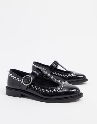 asos black flat shoes