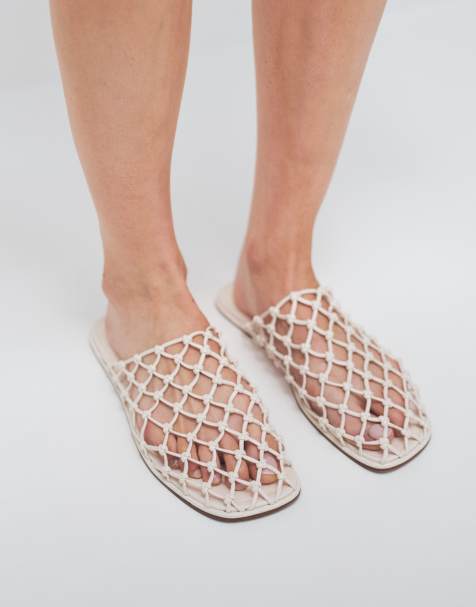ASOS DESIGN - Mercy - Vævede og flade råhvide mules - view 1