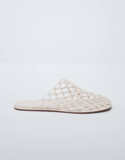 ASOS DESIGN - Mercy - Vævede og flade råhvide mules, 3 af 4