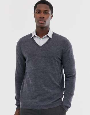 charcoal v neck jumper