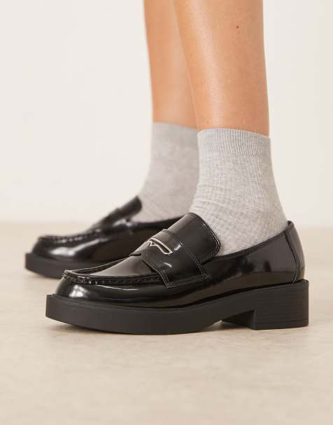 ASOS DESIGN Merit chunky loafers in black - view 1
