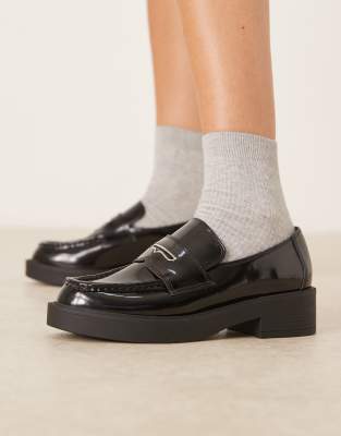 ASOS DESIGN - Merit - Loafer in Schwarz mit dicker Sohle
