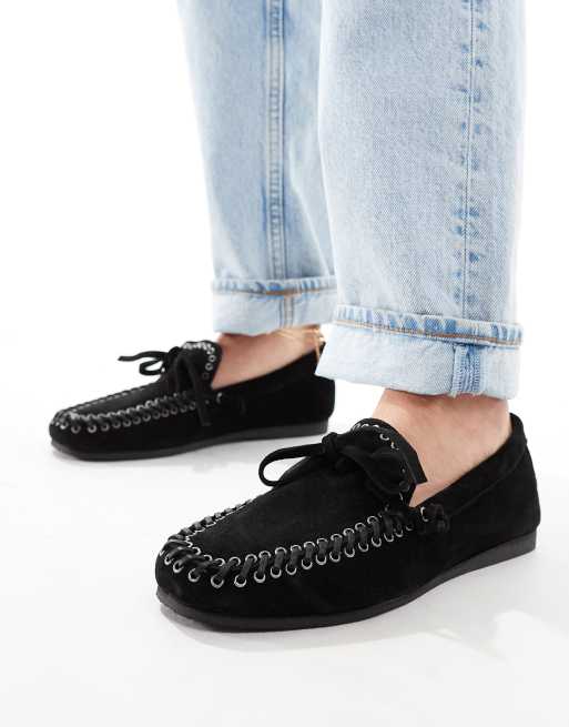ASOS DESIGN - Merit - Scarpe da barca in pelle color nero