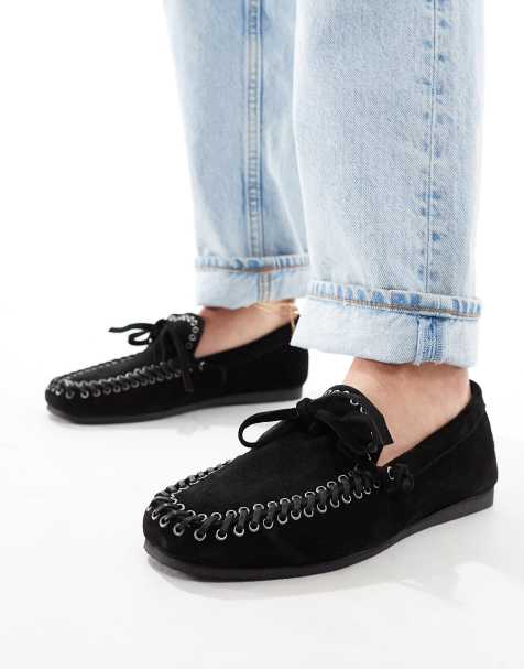 ASOS DESIGN – Merit – Svarta seglarskor i läder - view 1