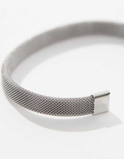 ASOS DESIGN - Mesh armband van roestvrij staal in zilverkleur, 2 van 4