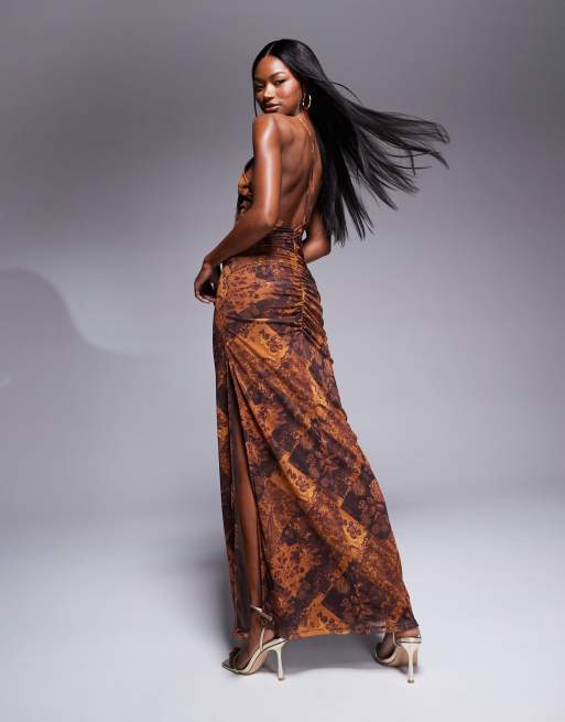 Patchwork maxi dress discount