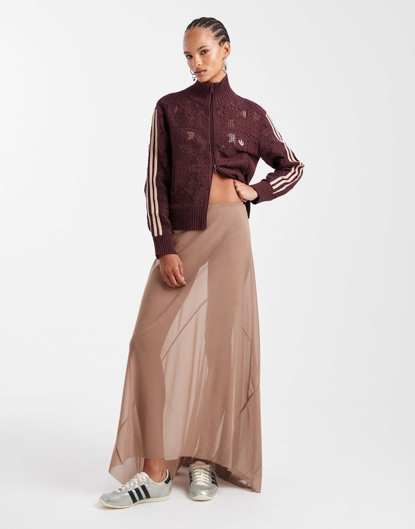 ДИЗАЙНЕРСКАЯ сетчатая юбка макси с уклоном от ASOS из камня