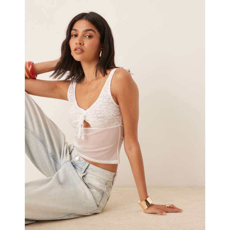 commesi SoftTouch Cami Top (Ivory×Gray) SoftTouch Cami Top (Ivory×Gray) – COMME SI STUDIO