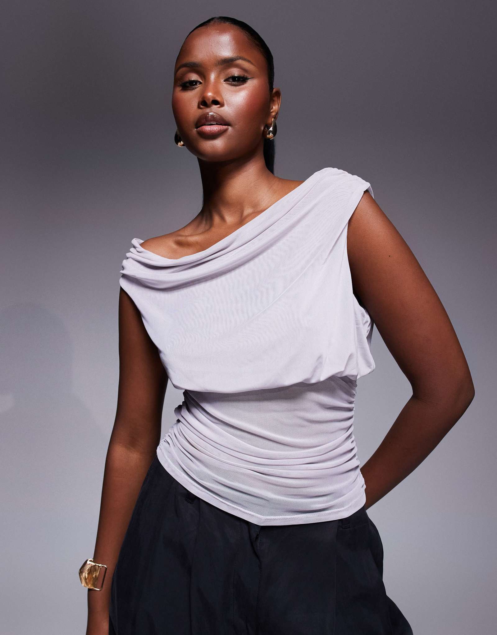  Топ сетчатый ASOS DESIGN серый