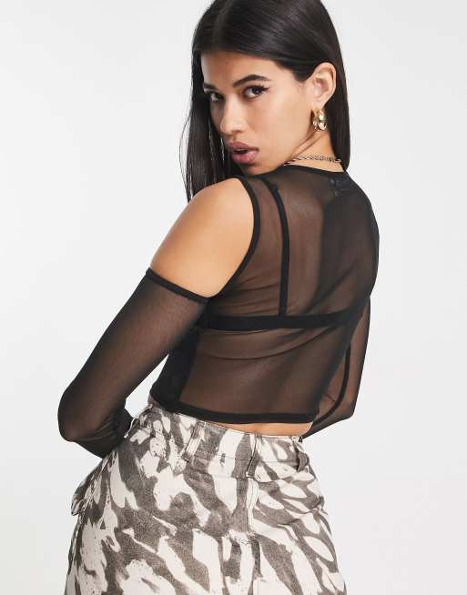 Asos mesh hot sale crop top