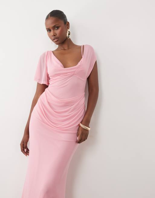 asos pink sheer dress ASOS DESIGN sheer lace cami mini dress with placement embellishment in pink