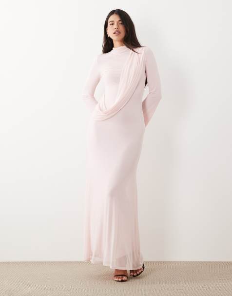 blue lace maxi dress with sleeves Long Sleeve Lace Maxi Dress with Satin Belt