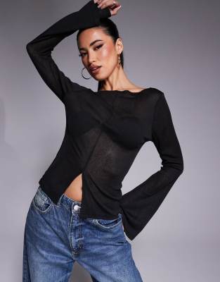 ASOS DESIGN mesh flared long...