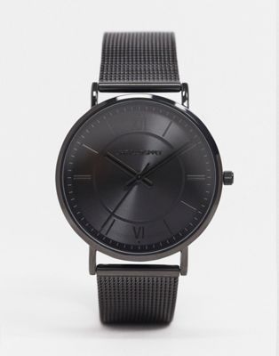 ASOS DESIGN - Mesh horloge in zwart