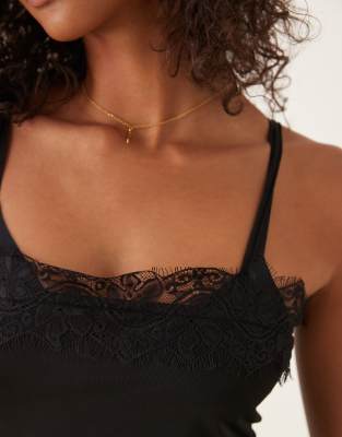 Asos Design Mesh Lace Trim Bodysuit