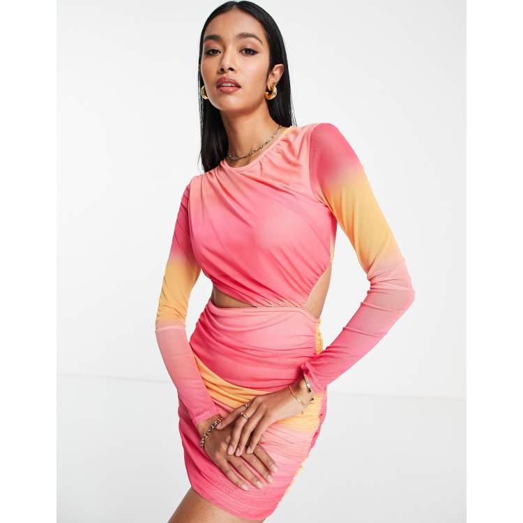 Asos pink and store orange dress