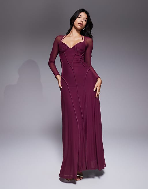maxi dresses with full sleeves Long Sleeve hip 62.4 in3XL Helena Long Sleeve Floral Maxi