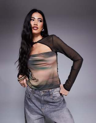 ASOS DESIGN mesh long sleeve...