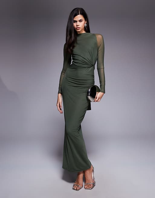 asos design mesh twist bust detail halter maxi dress With Tie Back Neck in Blue Elevate your wardrobe with this chic maxi dress that combines fashion and comfort seamlessly. ASOS DESIGN mesh twist bust