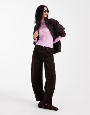 Asos Design Mesh Longline Turtle Neck Top In Purple