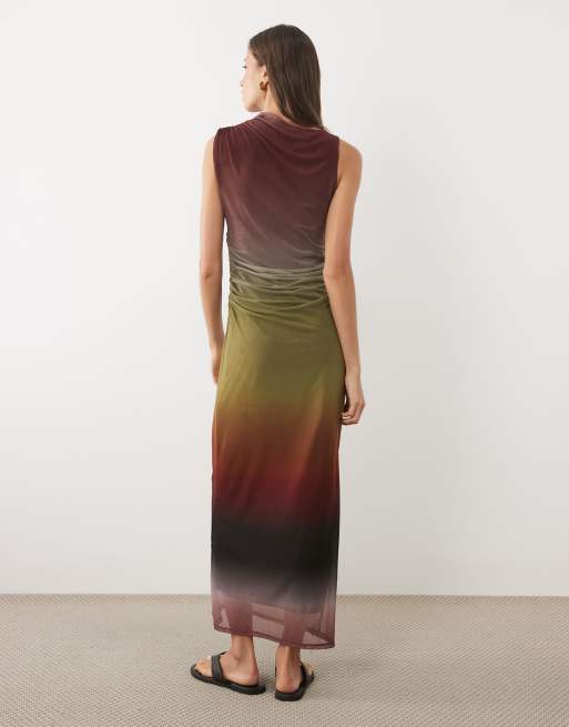 ASOS DESIGN mesh maxi dress in green, 2 of 4