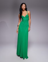 ASOS DESIGN printed mesh maxi dress with seam detail in blurred floral print