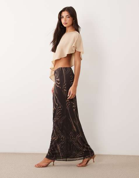 ASOS DESIGN mesh maxinederdel med zebraprint - view 1
