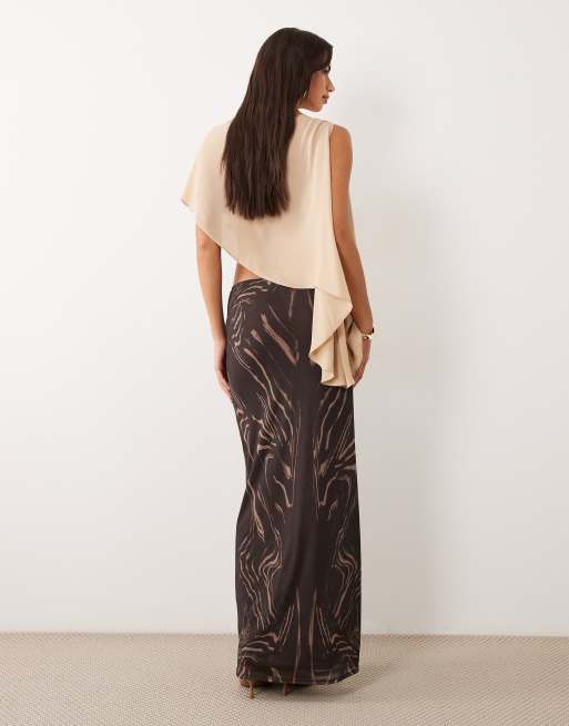 ASOS DESIGN mesh maxinederdel med zebraprint, 3 af 5